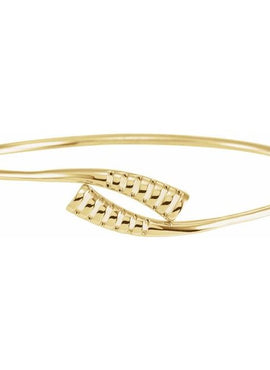 14K Yellow Gold 16.5 mm Bypass Bangle 7