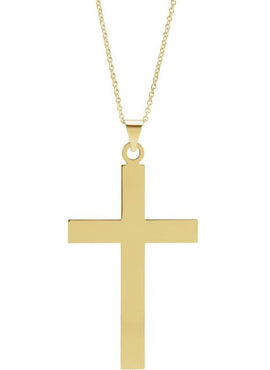 Sterling Silver 36.8x17.7 mm Cross Pendant