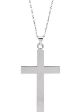 Sterling Silver 36.8x17.7 mm Cross Pendant