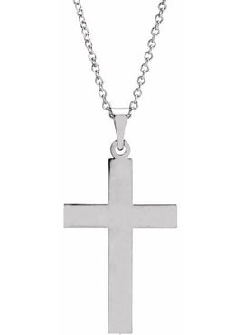 Sterling Silver 36.8x17.7 mm Cross Pendant