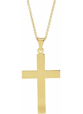 Sterling Silver 36.8x17.7 mm Cross Pendant