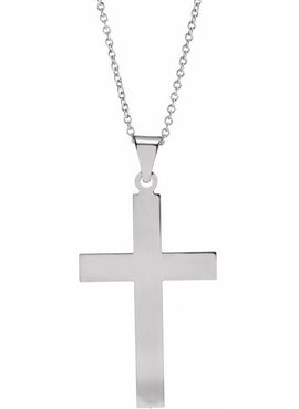 Sterling Silver 36.8x17.7 mm Cross Pendant