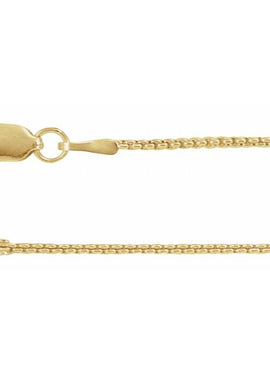 14K Yellow Gold Recycled Metal 1 mm Rounded Box Chain by the Inch