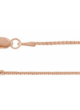 14K Yellow Gold Recycled Metal 1 mm Rounded Box Chain by the Inch