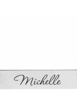 14K White Gold Engravable Geometric 16-18