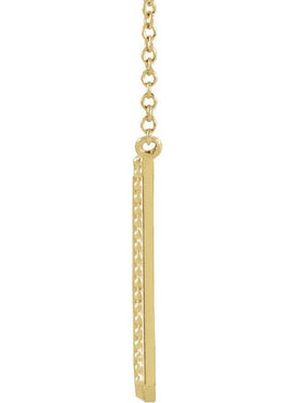 14K Rose Gold Engravable Beaded Bar 16