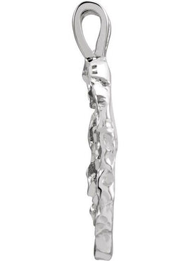 14K White Gold Nugget Pendant