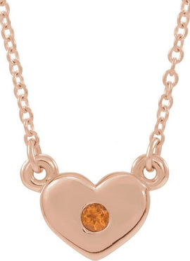 14K White Gold .03 CTW Natural Diamond Heart 16
