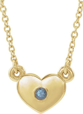 14K White Gold .03 CTW Natural Diamond Heart 16