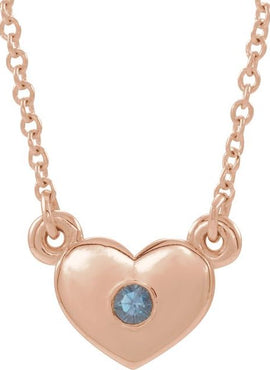 14K White Gold .03 CTW Natural Diamond Heart 16