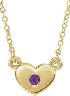 14K White Gold .03 CTW Natural Diamond Heart 16