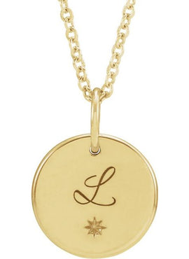 14K White Gold Engravable Round 16-18