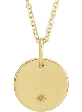 14K White Gold Engravable Round 16-18