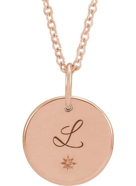 14K White Gold Engravable Round 16-18
