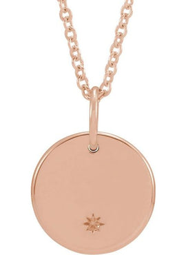14K White Gold Engravable Round 16-18