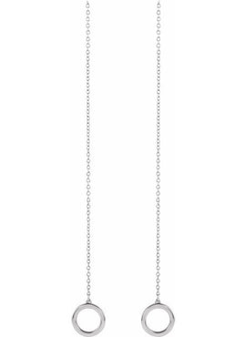 14K Yellow Gold Geometric Chain Earrings