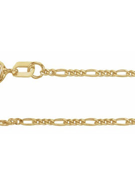14K Yellow Gold 1.28 mm Figaro 7
