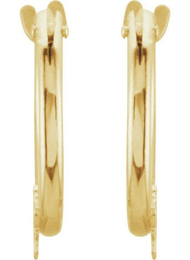 14K Yellow Gold Star Hinged 12.5 mm Hoop Earrings