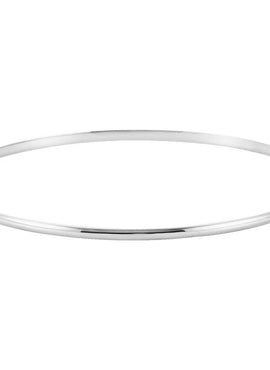 14K White Gold Engravable 2 mm Half Round Bangle 7 1/2