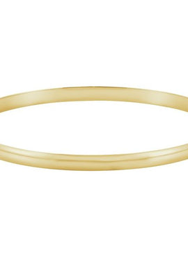 14K White Gold Engravable 2 mm Half Round Bangle 7 1/2