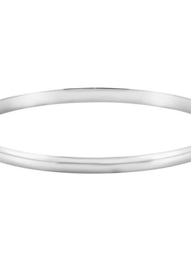 14K White Gold Engravable 2 mm Half Round Bangle 7 1/2