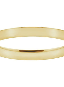 14K White Gold Engravable 2 mm Half Round Bangle 7 1/2