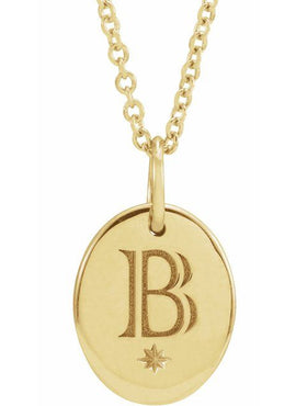 14K Rose Gold Engravable Oval 16-18
