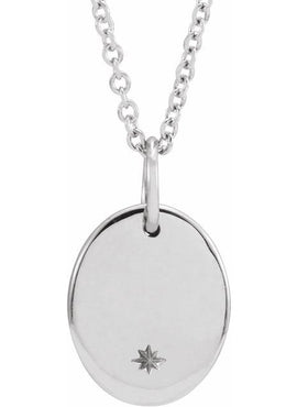 14K Rose Gold Engravable Oval 16-18