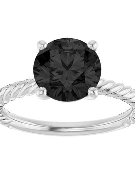 14K White Gold Lab-Grown Ruby Ring