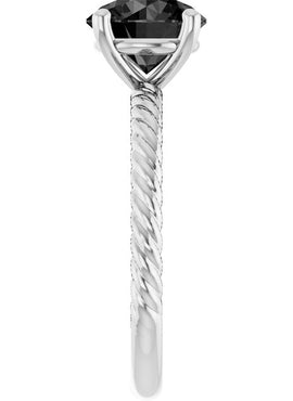 14K White Gold Lab-Grown Ruby Ring