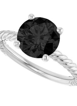 14K White Gold Lab-Grown Ruby Ring