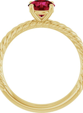 14K White Gold Lab-Grown Ruby Ring