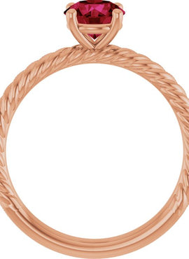 14K White Gold Lab-Grown Ruby Ring
