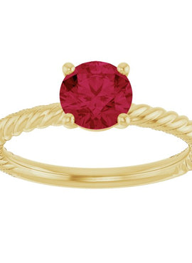14K White Gold Lab-Grown Ruby Ring