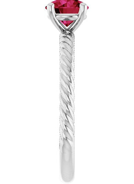 14K White Gold Lab-Grown Ruby Ring