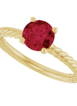 14K White Gold Lab-Grown Ruby Ring