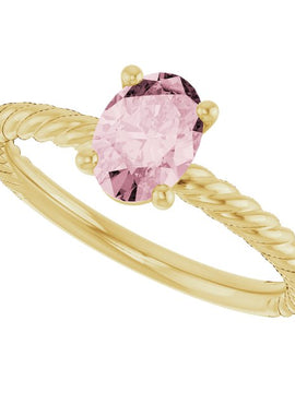 14K White Gold Lab-Grown Ruby Ring