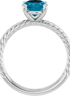 14K White Gold Lab-Grown Ruby Ring