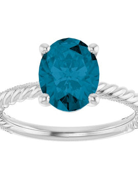 14K White Gold Lab-Grown Ruby Ring
