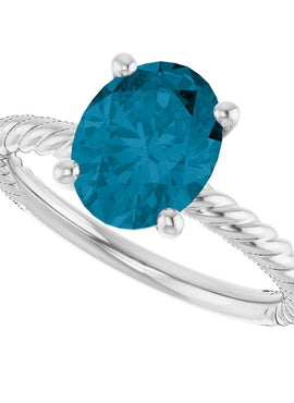 14K White Gold Lab-Grown Ruby Ring
