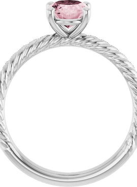 14K White Gold Lab-Grown Ruby Ring