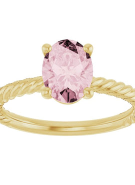14K White Gold Lab-Grown Ruby Ring