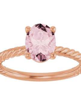 14K White Gold Lab-Grown Ruby Ring