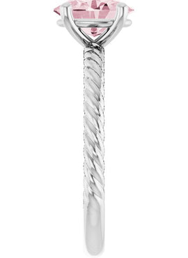14K White Gold Lab-Grown Ruby Ring