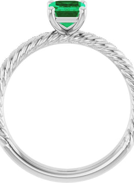 14K White Gold Lab-Grown Ruby Ring
