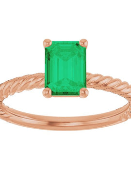 14K White Gold Lab-Grown Ruby Ring