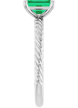 14K White Gold Lab-Grown Ruby Ring