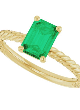 14K White Gold Lab-Grown Ruby Ring