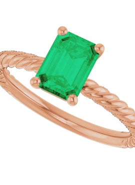 14K White Gold Lab-Grown Ruby Ring