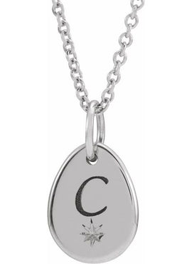 14K Yellow Gold Engravable Pear 16-18